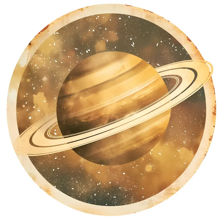 Saturn with Starry Background
