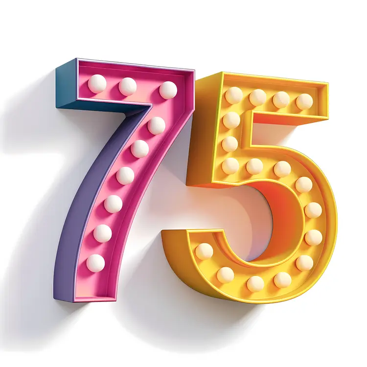 Colorful Decorative Number 75