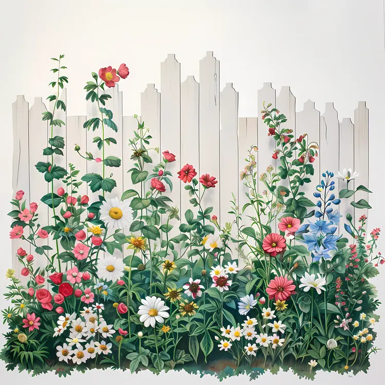 Wildflowers by the Fence