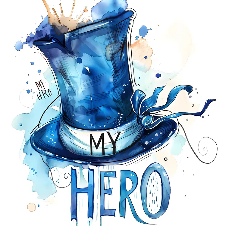 Blue Hat with 'My Hero' Text
