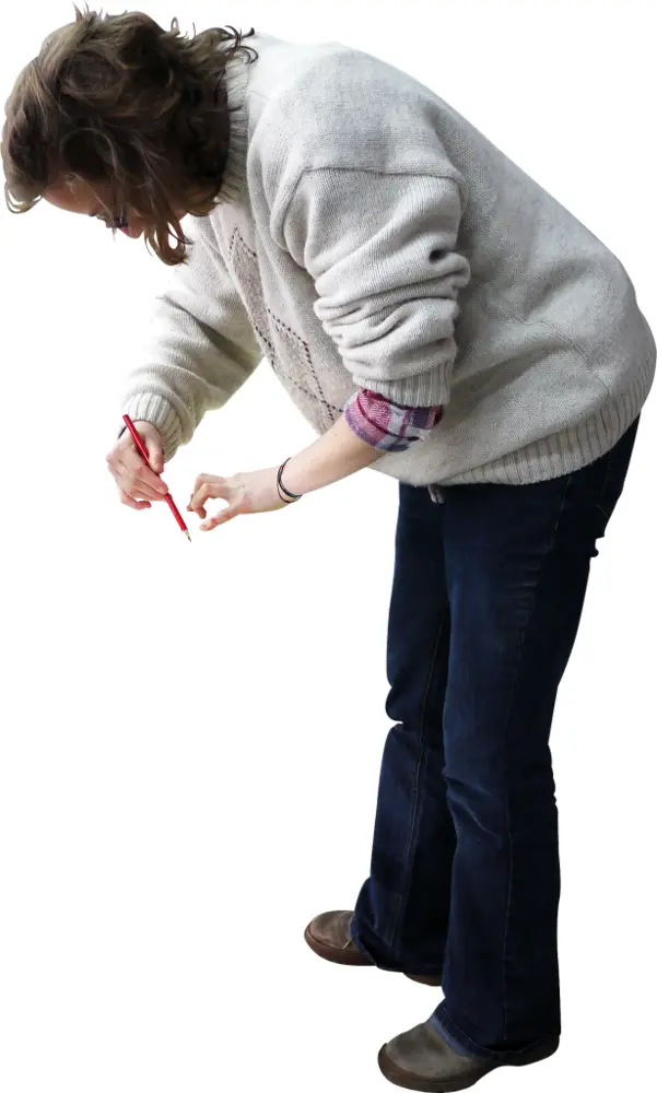 Woman Writing with Pencil