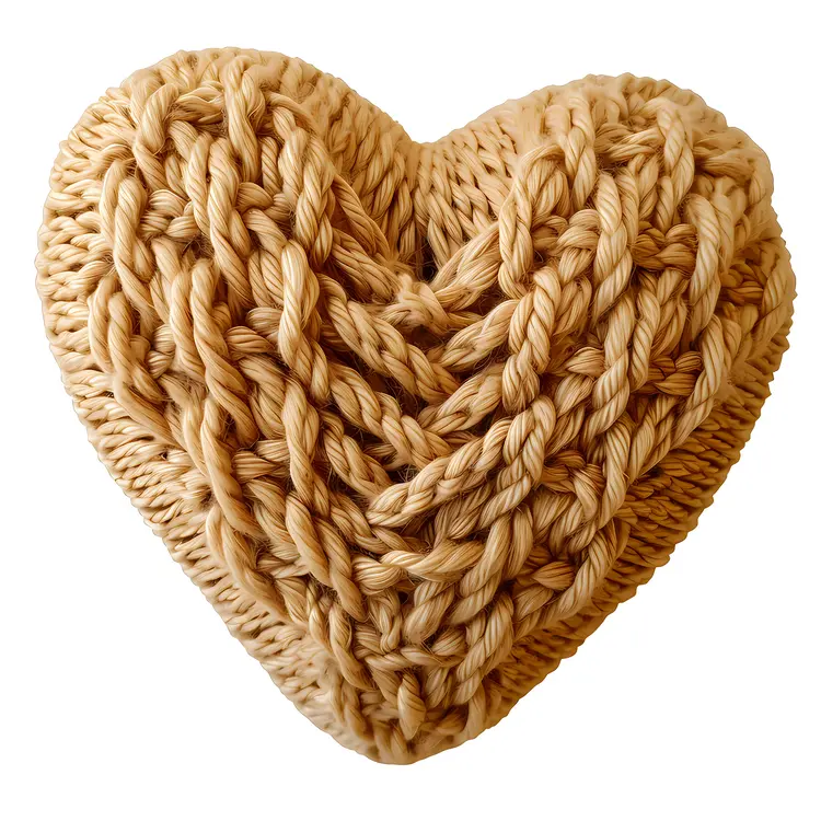 Beige Knitted Heart