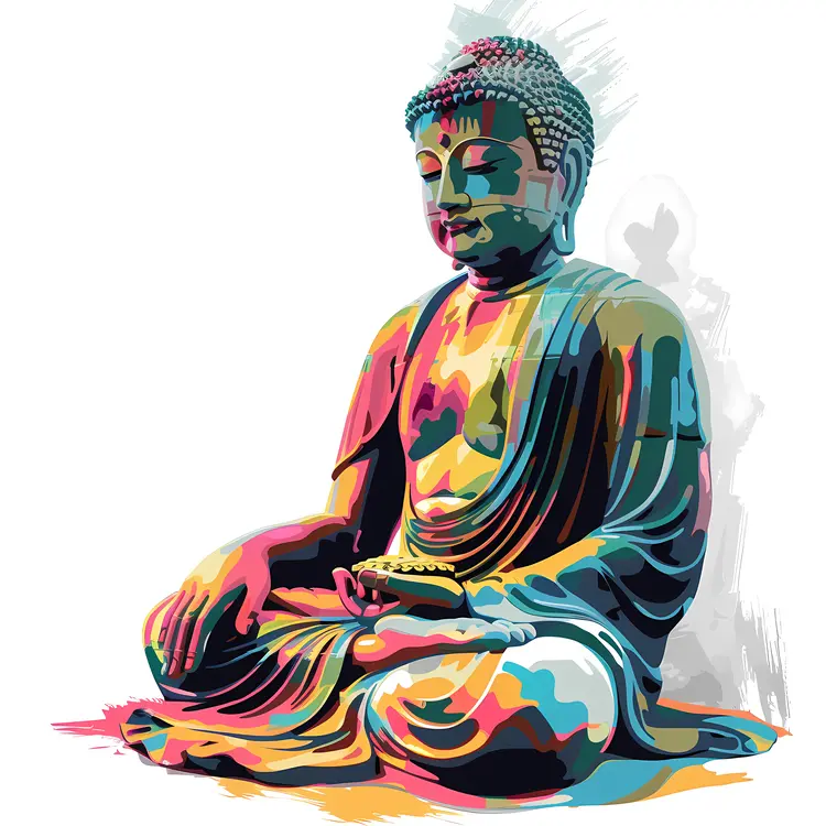Colorful Buddha Art for Mindful Meditation
