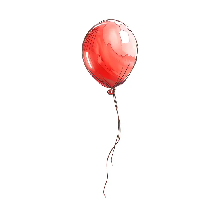 Red Balloon with String