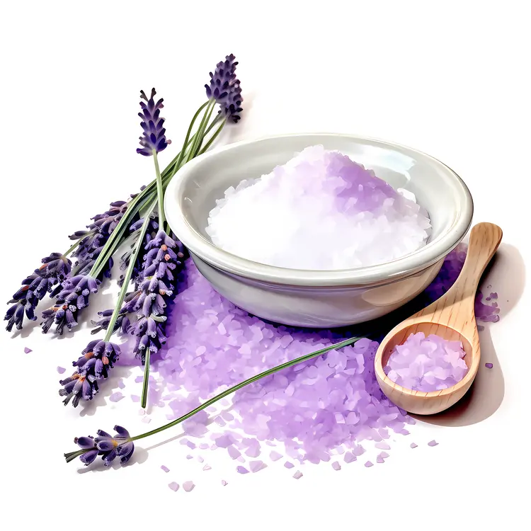 Lavender Bath Salts with Wooden Spoon