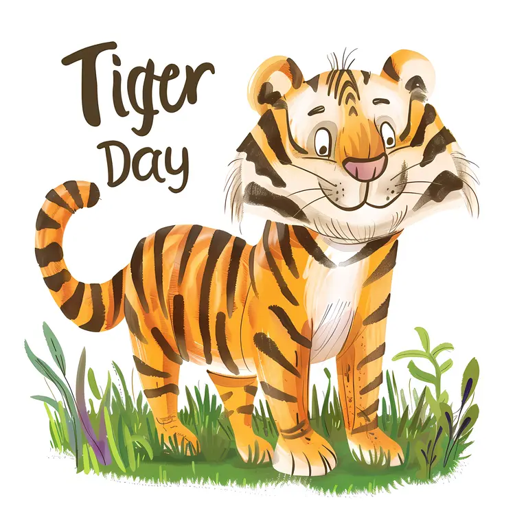 Cartoon Tiger for Tiger Day