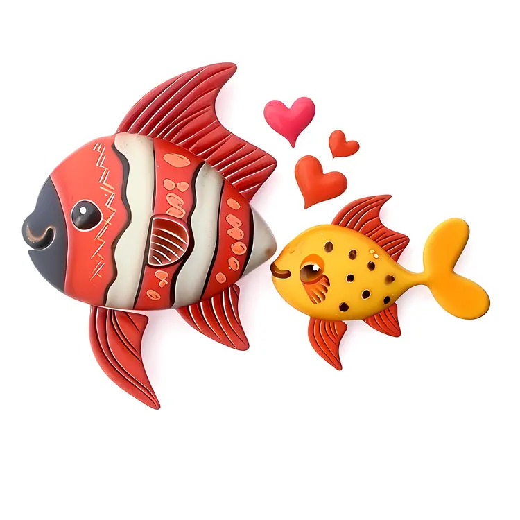 Cute Fish with Hearts
