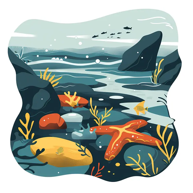Vibrant Underwater Marine Life Illustration