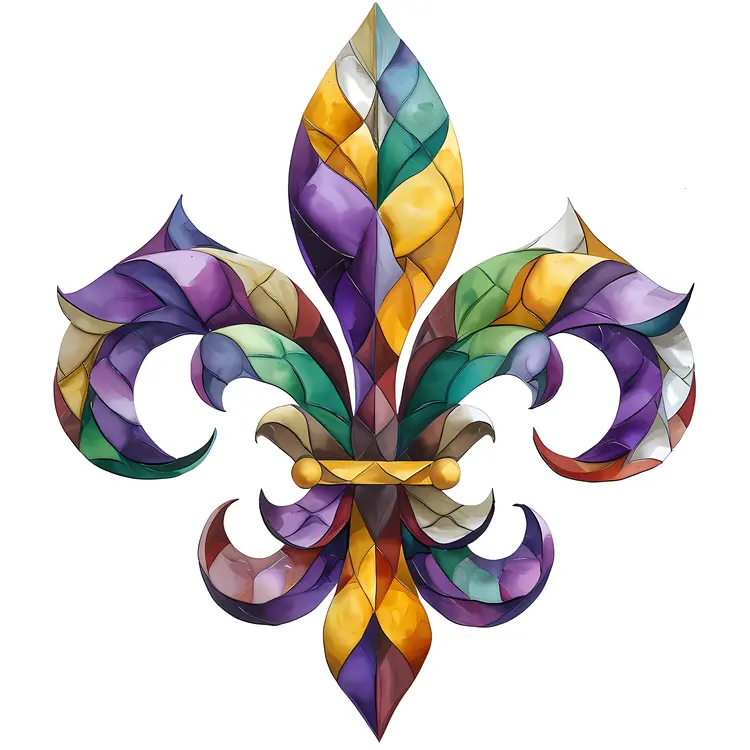 Colorful Stained Glass Fleur-de-lis