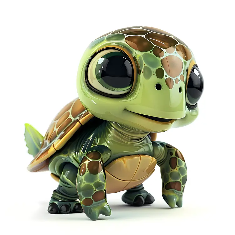 Cute Green Turtle Cartoon Toy