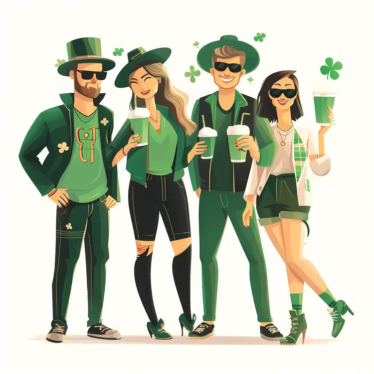 Group Celebrating St. Patrick's Day