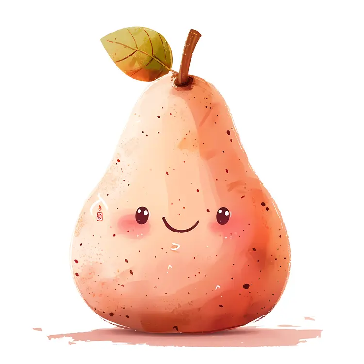 Speckled Pear with Cute Face