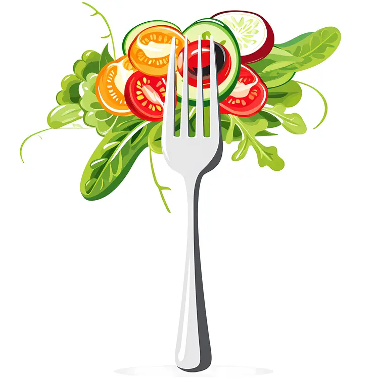 Fork with Fresh Salad