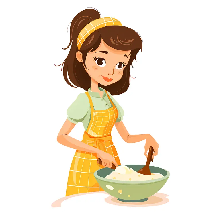 Woman Mixing Ingredients in Kitchen