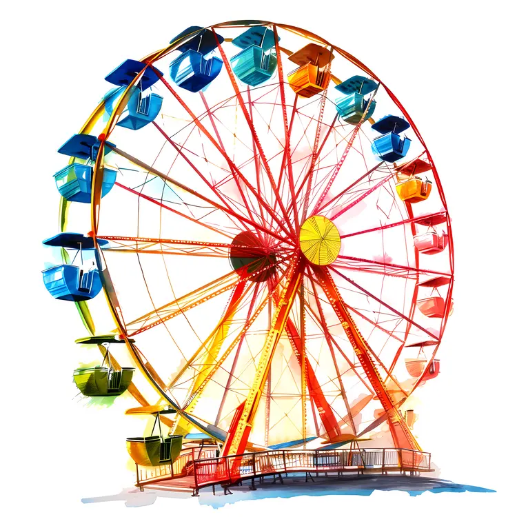 Bright Ferris Wheel at the Carnival