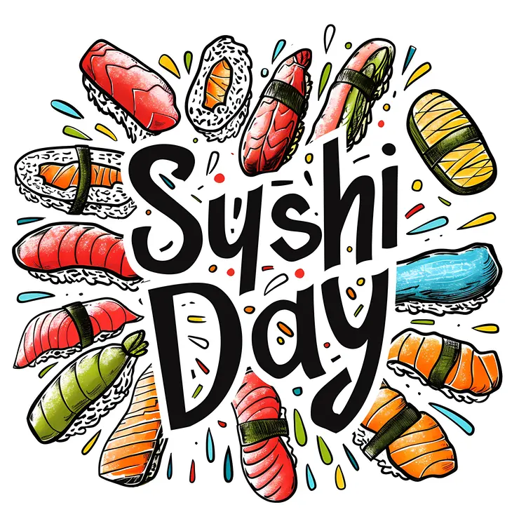 Sushi Day with Various Sushi Types