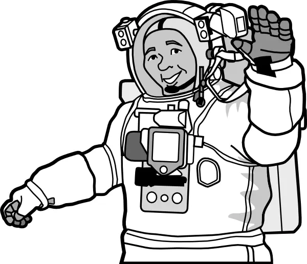 Smiling Astronaut in Spacesuit
