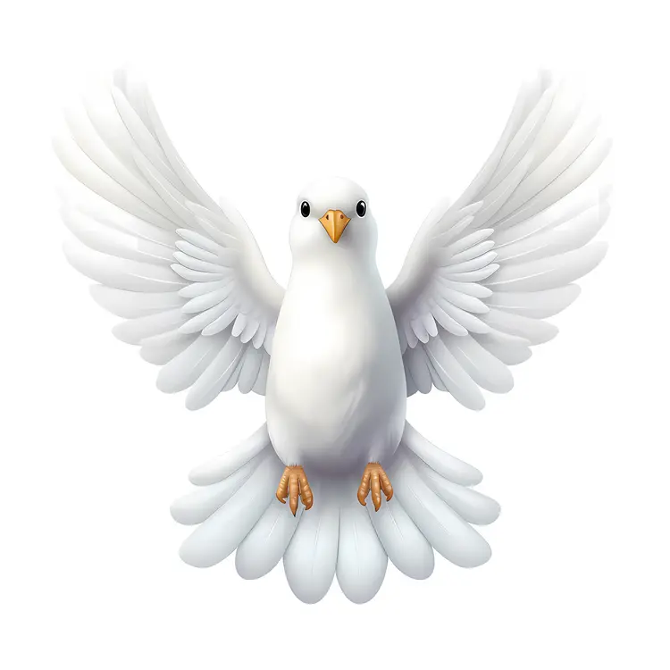 White Dove with Spread Wings
