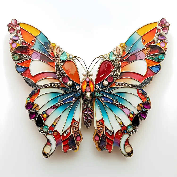 Colorful Stained Glass Butterfly