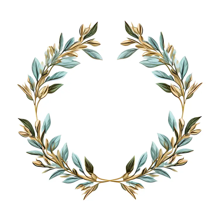 Green and Gold Laurel Wreath for Honor