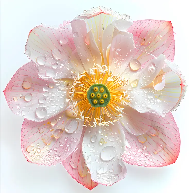 Pink Lotus with Dew Drops