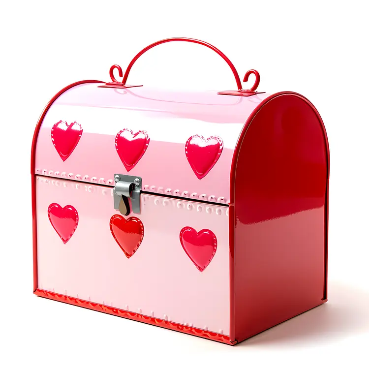 Pink and Red Heart Box for Valentine's Day