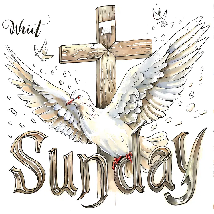 Whit Sunday with Dove and Cross