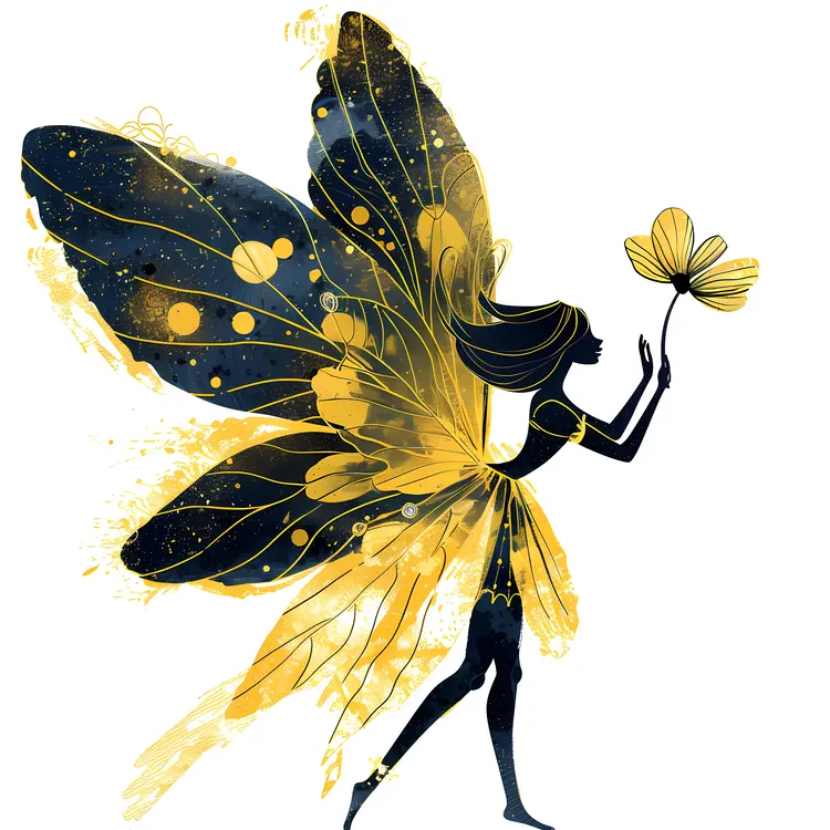 Yellow Fairy with Large Wings