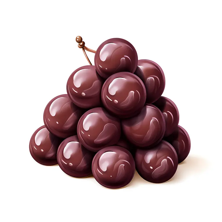 Pile of Grape Cluster Cartoon