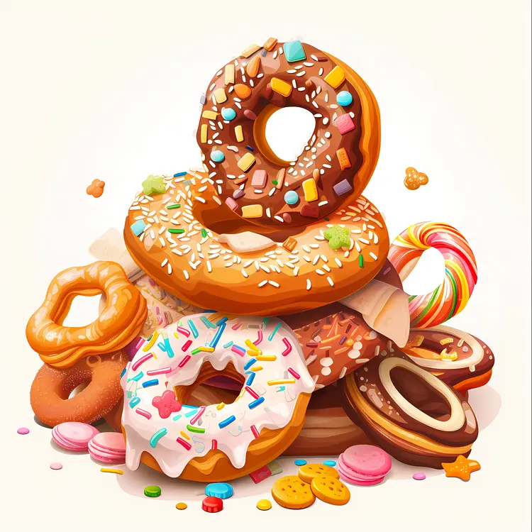Assorted Donuts with Sprinkles