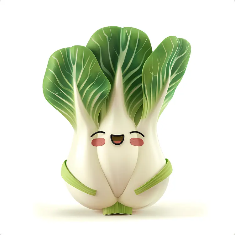 Happy Bok Choy with Cute Face