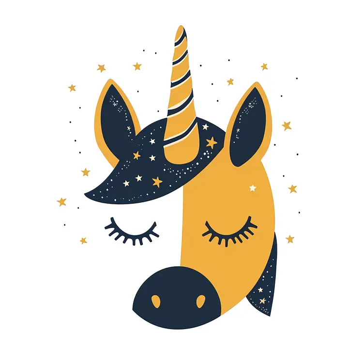 Yellow Unicorn with Blue Mane