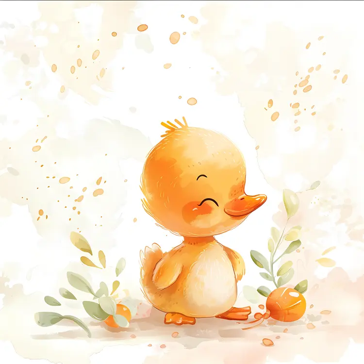 Happy Duckling with Oranges