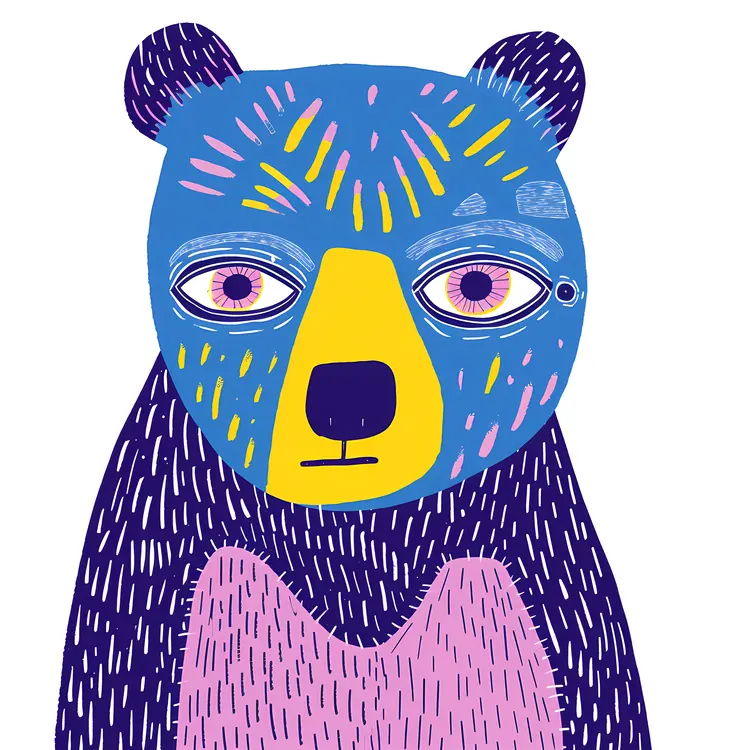 Colorful Bear Illustration