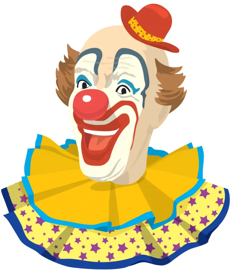 Clown with Yellow Collar and Red Nose