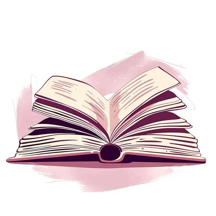 Open Book with Pink Background