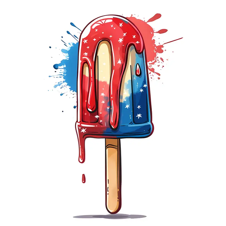 Patriotic Popsicle with Stars and Stripes