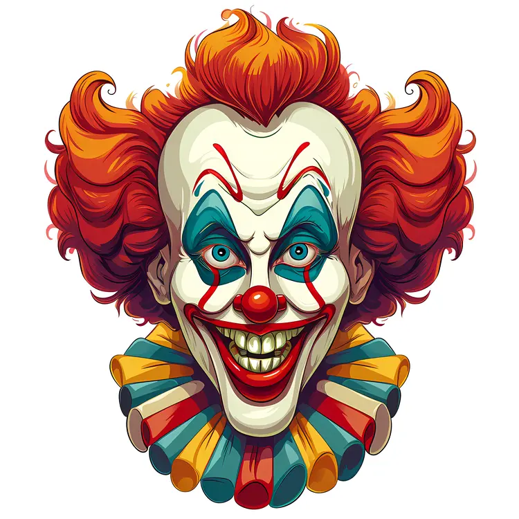 Creepy Clown Illustration for Halloween