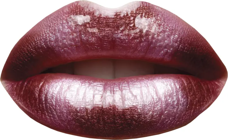 Glossy Lip Print on Transparent Background
