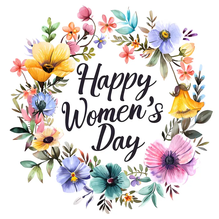 Vibrant Floral Happy Women's Day Greeting