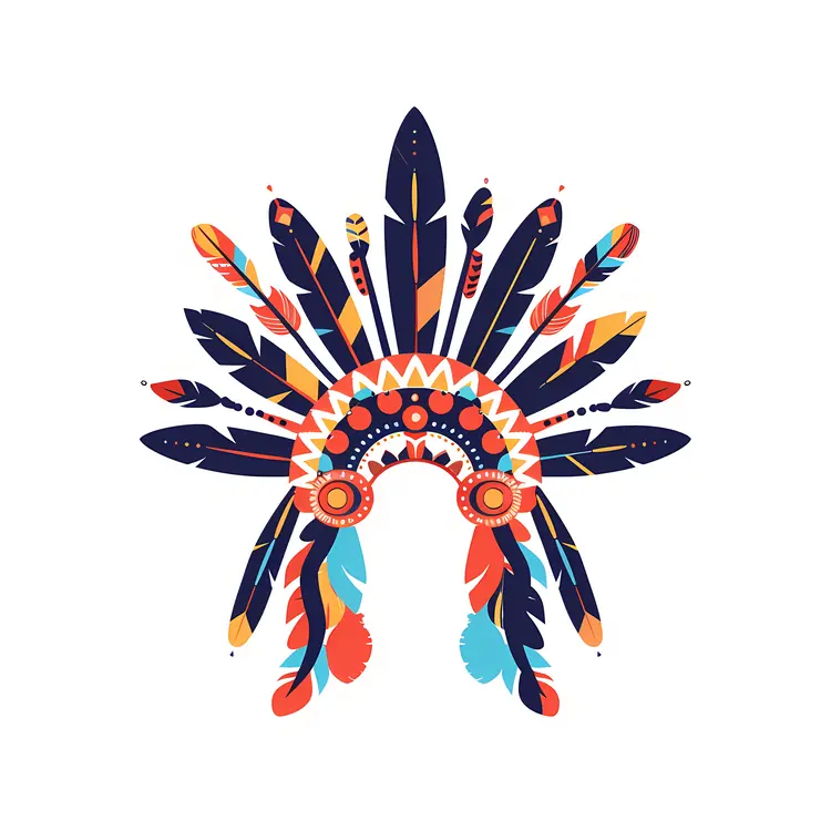 Colorful Feather Headdress Illustration