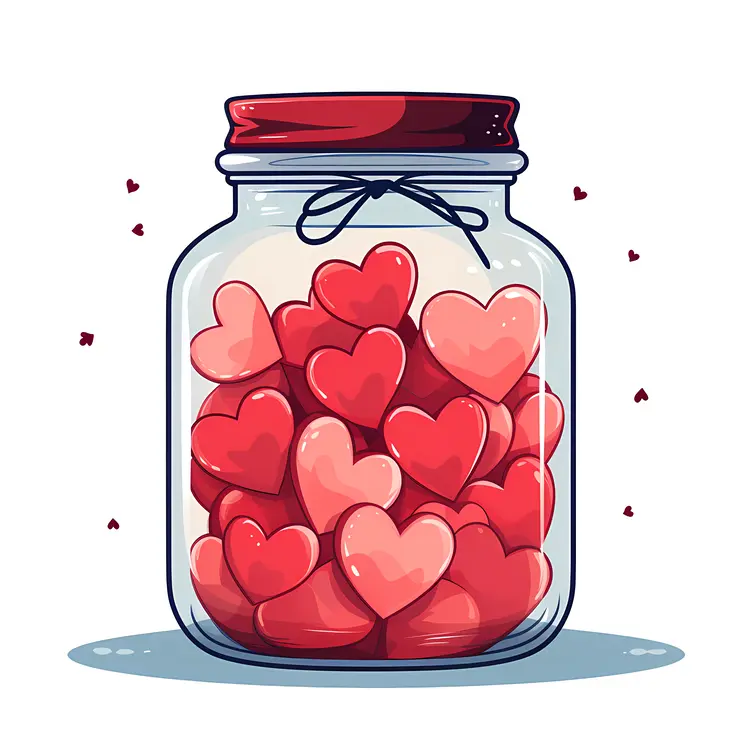 Hearts in a Jar for Valentine's Day