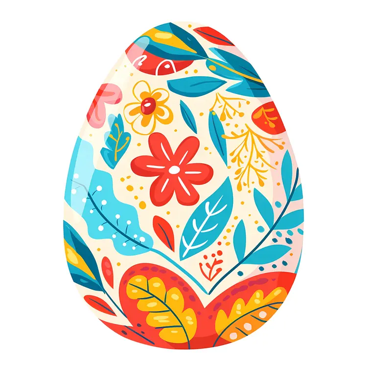Colorful Floral Decorated Egg
