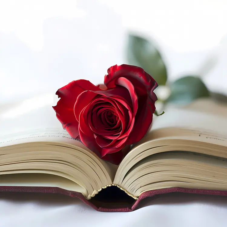 Rose on Open Book