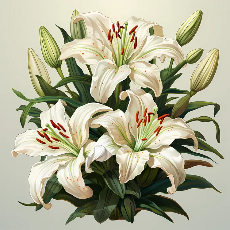Beautiful White Lilies