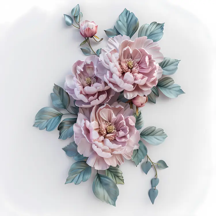 Pastel Peonies Illustration