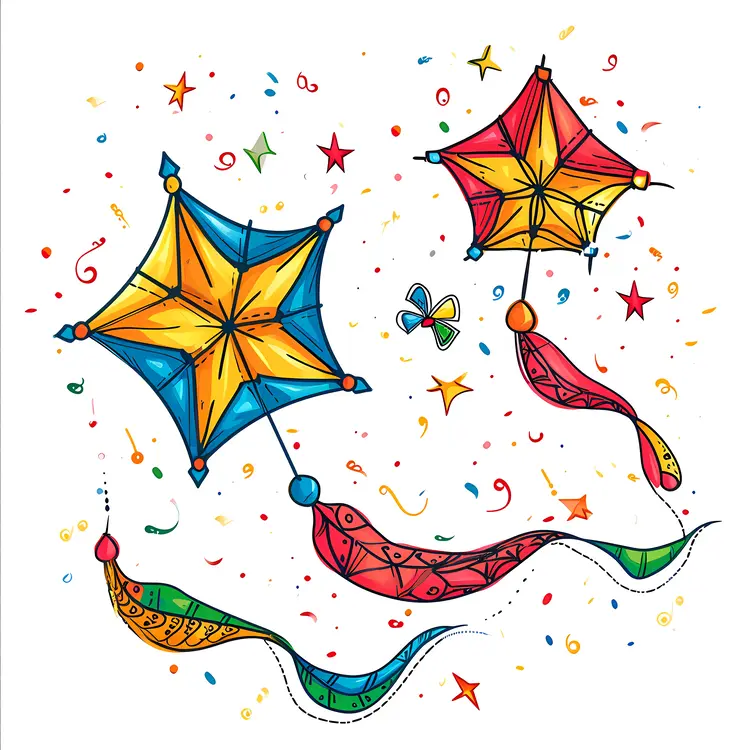 Star Shaped Kites with Confetti