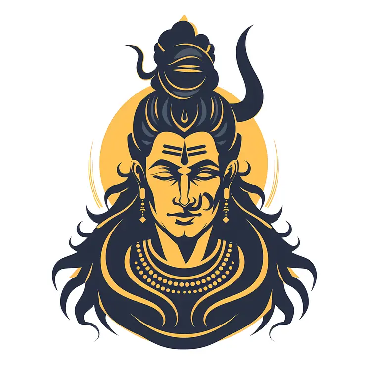 Golden Illustration of Lord Shiva