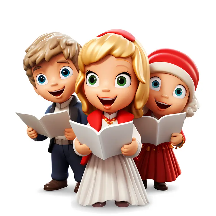 Children Caroling at Christmas
