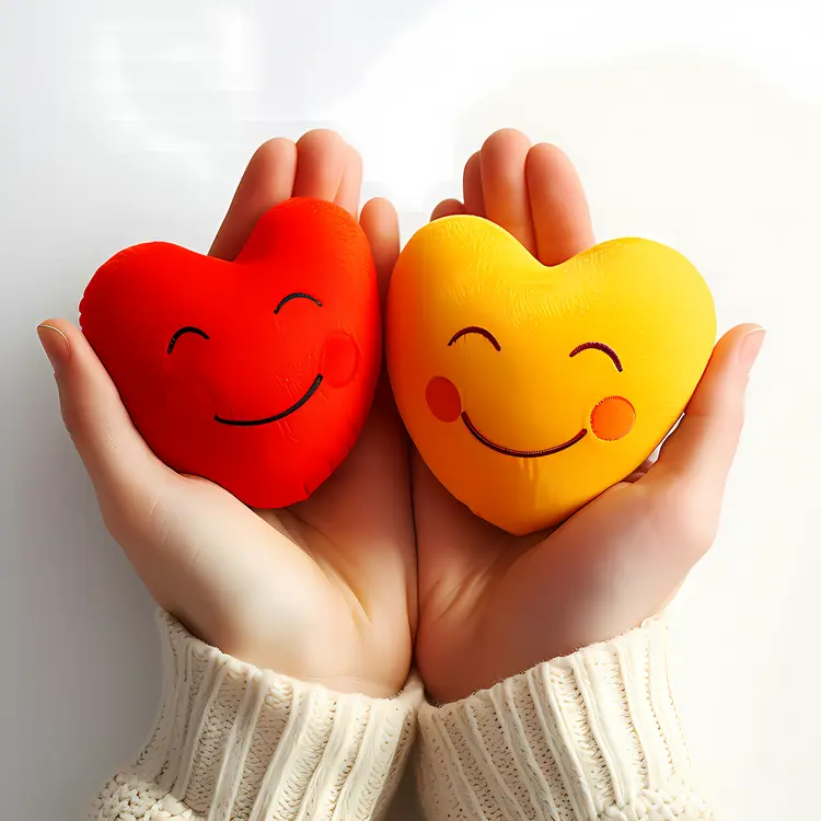 Smiling Heart Plushies for Friendship